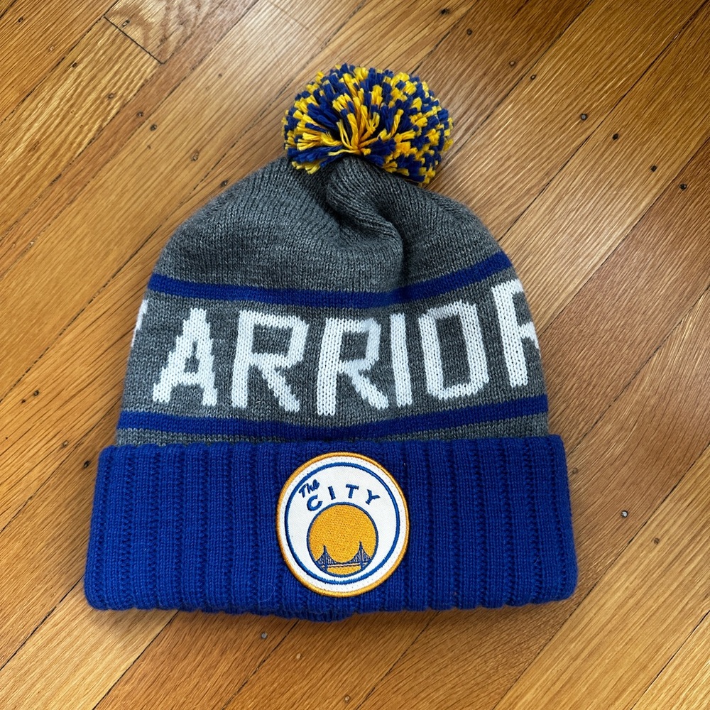 Warriors Knit Beanie with Pom